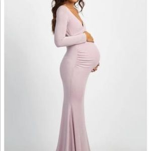 Pinkblush metallic pink maternity dress